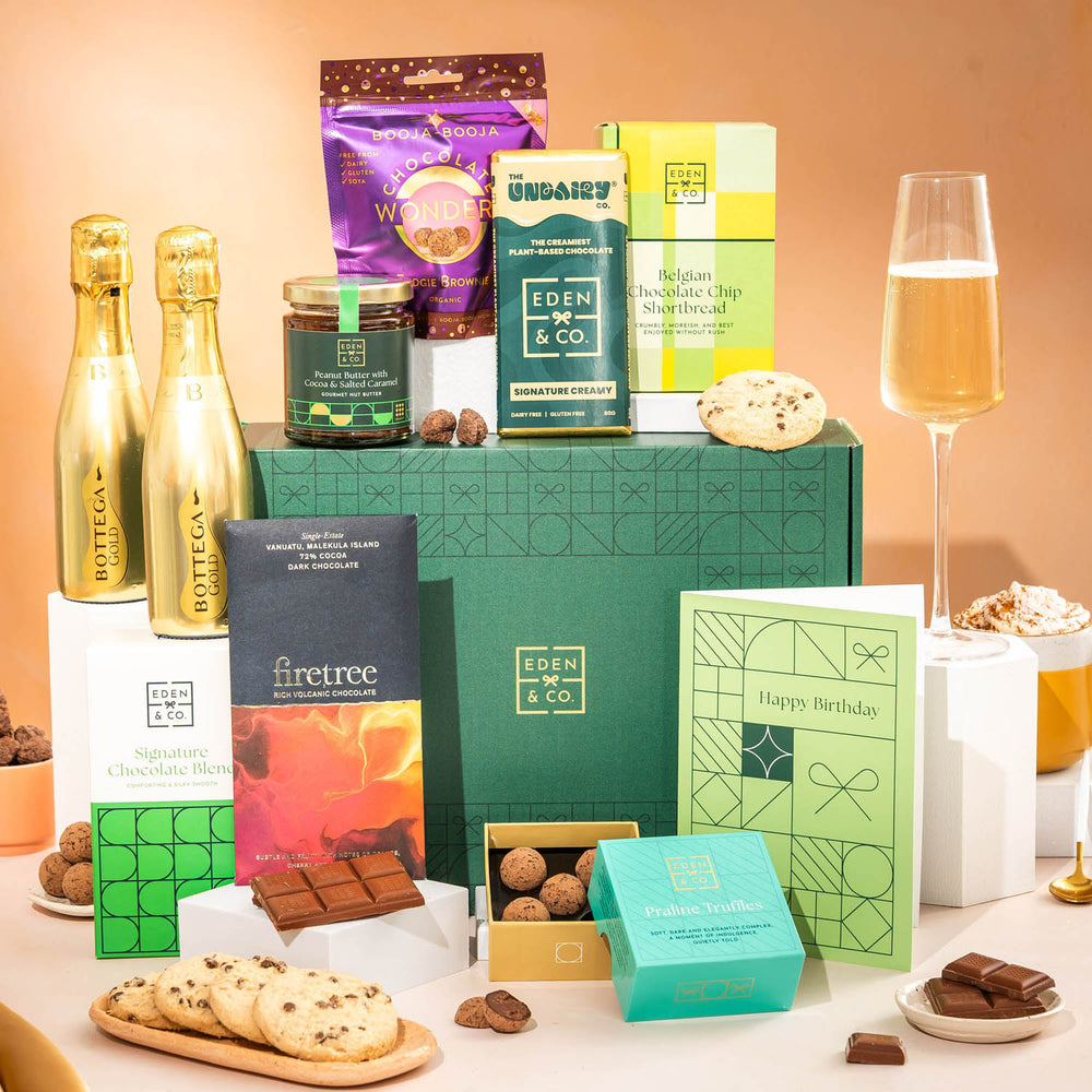 Celebrate in style with this birthday Vegan & Gluten Free Chocolate Hamper that makes their day truly memorable. Perfect for 40th, 50th or 60th Milestone Birthdays.