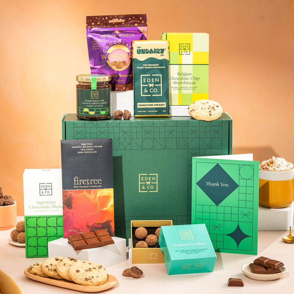Say more than words can with this thank you Vegan & Gluten Free Chocolate Hamper, the sweetest way to show appreciation.