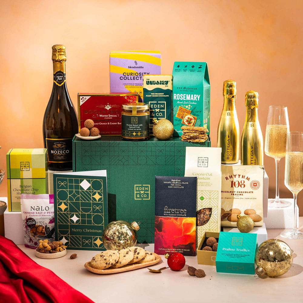 Make the season special with this grand Vegan & Gluten Free family Christmas hamper, filled with festive flavours to share.