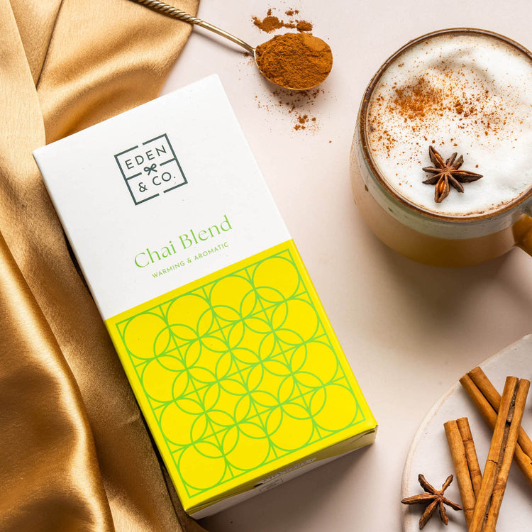 Bring comfort to your day with this fragrant chai blend, a soothing choice that turns any break into a calming ritual.