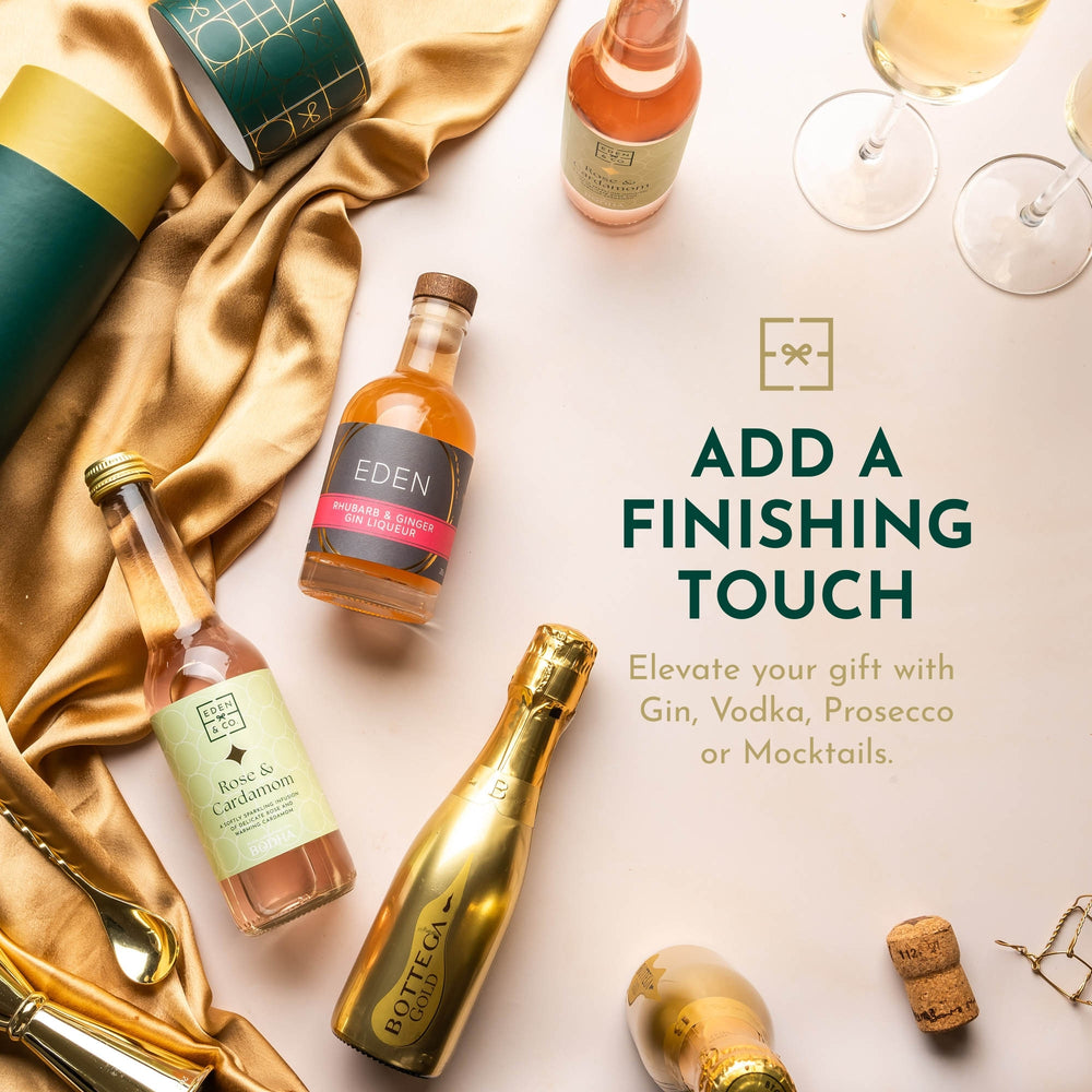 Add a finishing touch to EDEN & CO hampers – elevate luxury gifts with premium upgrade options.