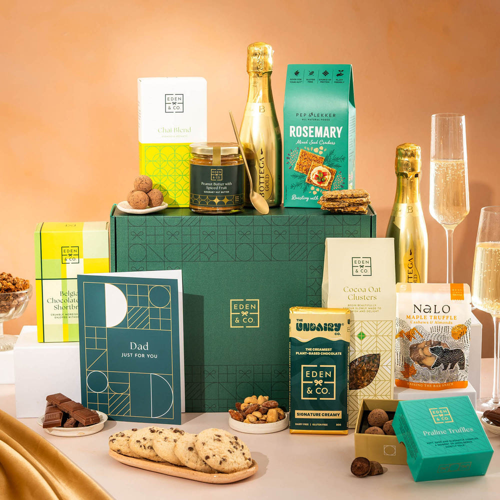 Celebrate him with this Dad hamper, a considered mix of style and flavour he’ll truly enjoy.
